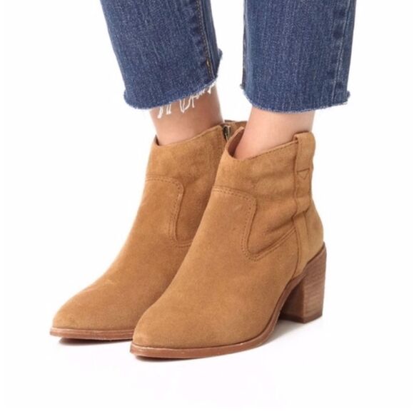 Madewell The Lonnie Suede Ankle Boot Truffle Tan Size 8